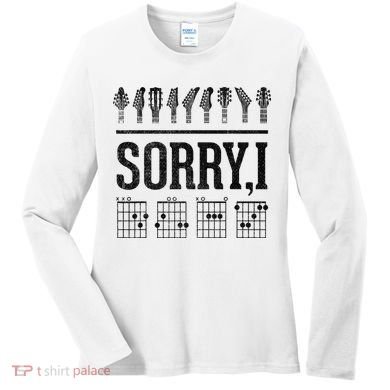 Sorry IDGAF Hidden Message Music Note Dgaf Guitar Chords Women's Long Sleeve Shirt