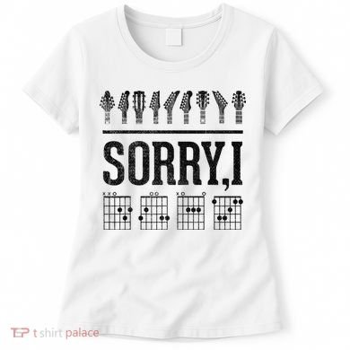 Sorry IDGAF Hidden Message Music Note Dgaf Guitar Chords Women's T-Shirt
