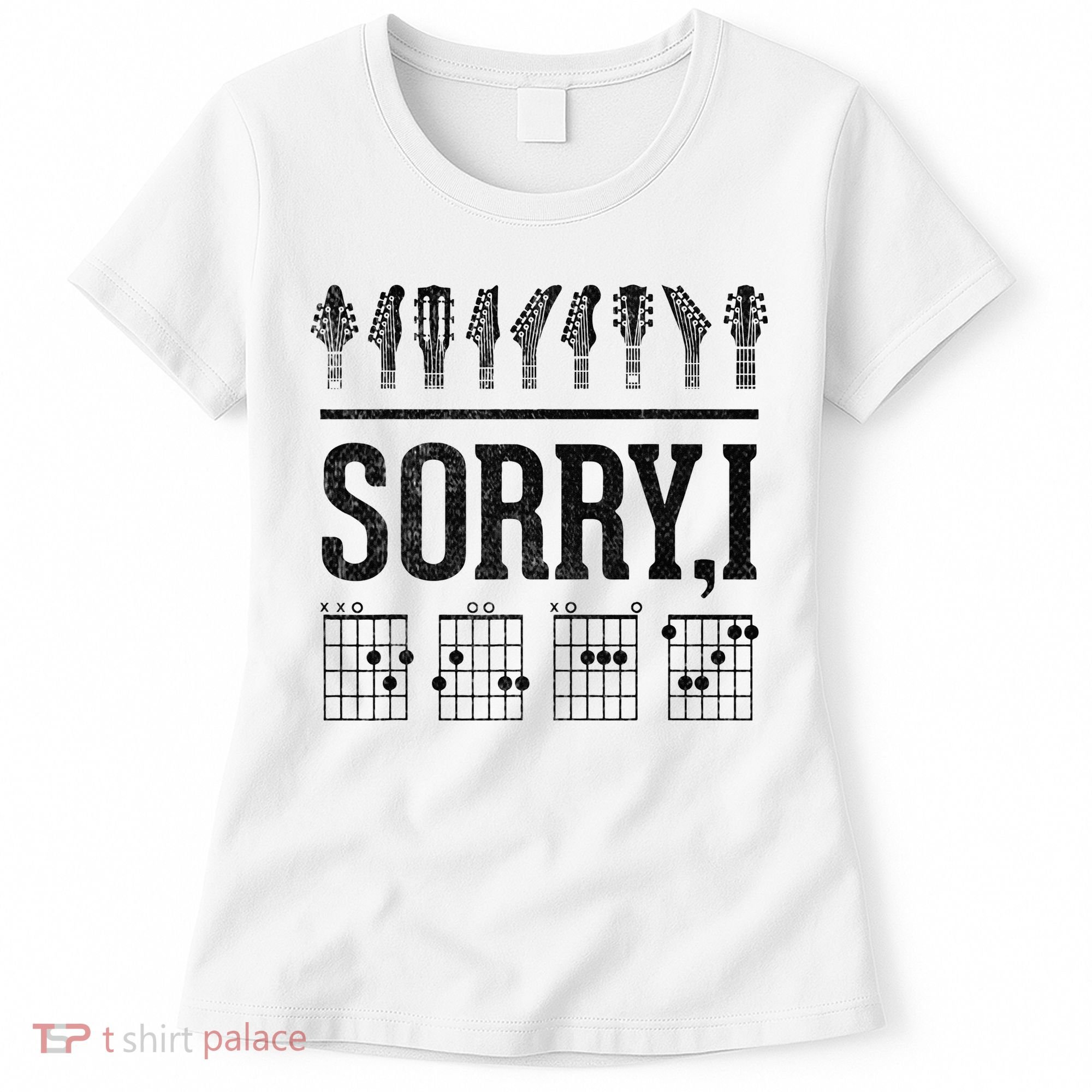 Sorry IDGAF Hidden Message Music Note Dgaf Guitar Chords Women's T-Shirt