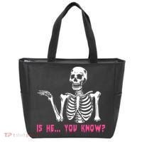 Skeleton Is He You Know Meme Tote Bag thumb 0
