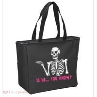 Skeleton Is He You Know Meme Tote Bag thumb 2