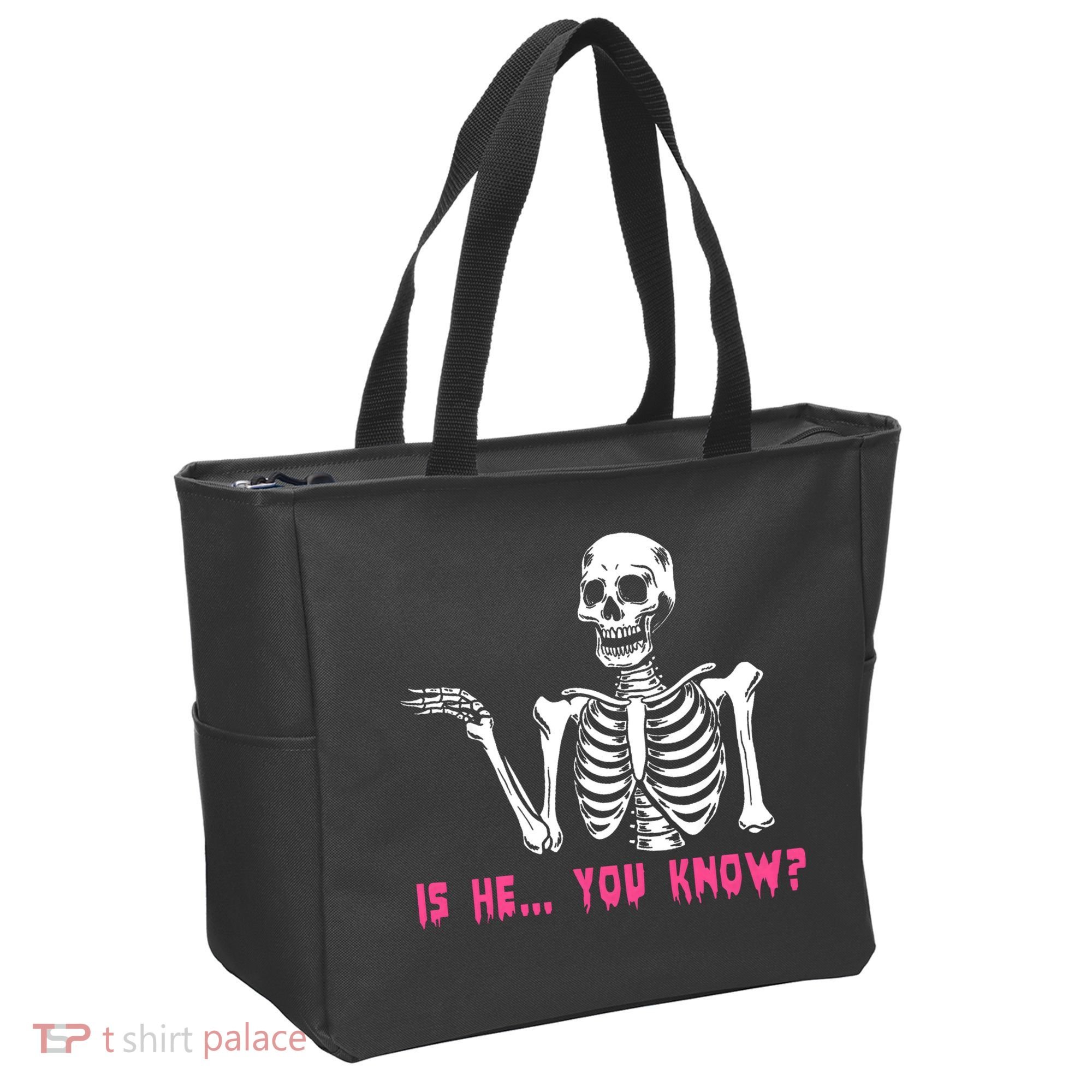 Skeleton Is He You Know Meme Tote Bag