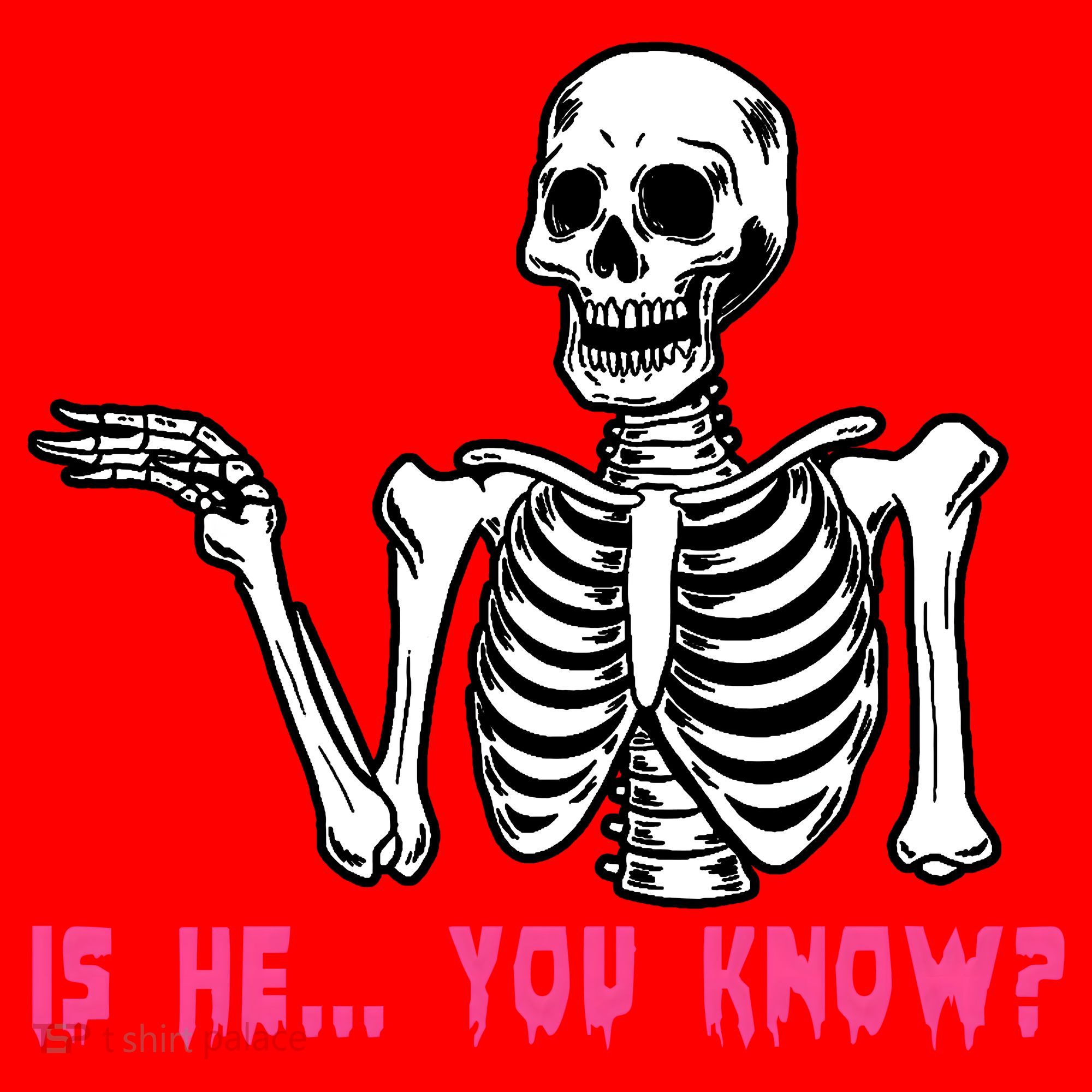 Skeleton Is He You Know Meme Santa Hat