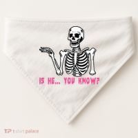 Skeleton Is He You Know Meme USA-Made Doggie Bandana thumb 0