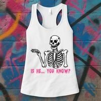 Skeleton Is He You Know Meme Women's Tank Top thumb 3
