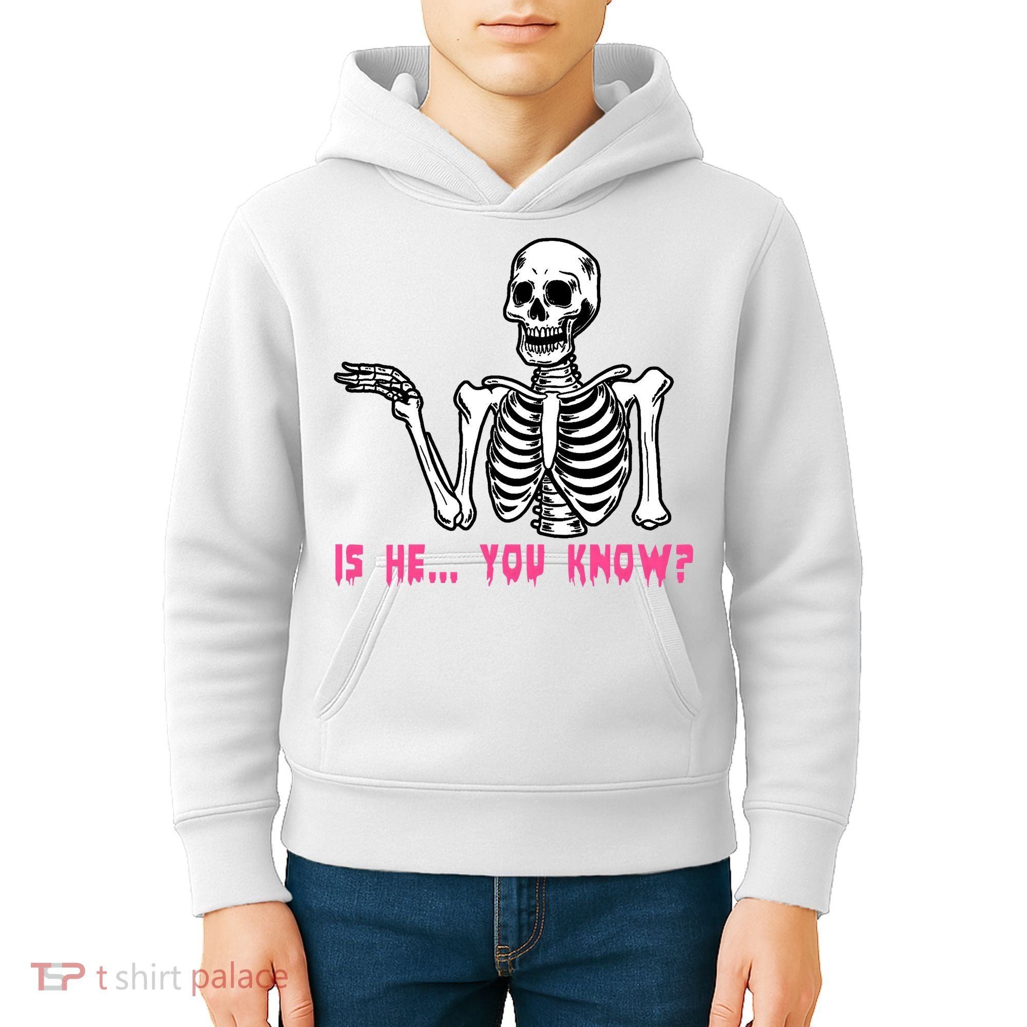 Skeleton Is He You Know Meme Kids Hoodie