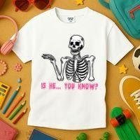 Skeleton Is He You Know Meme Kids T-Shirt thumb 3