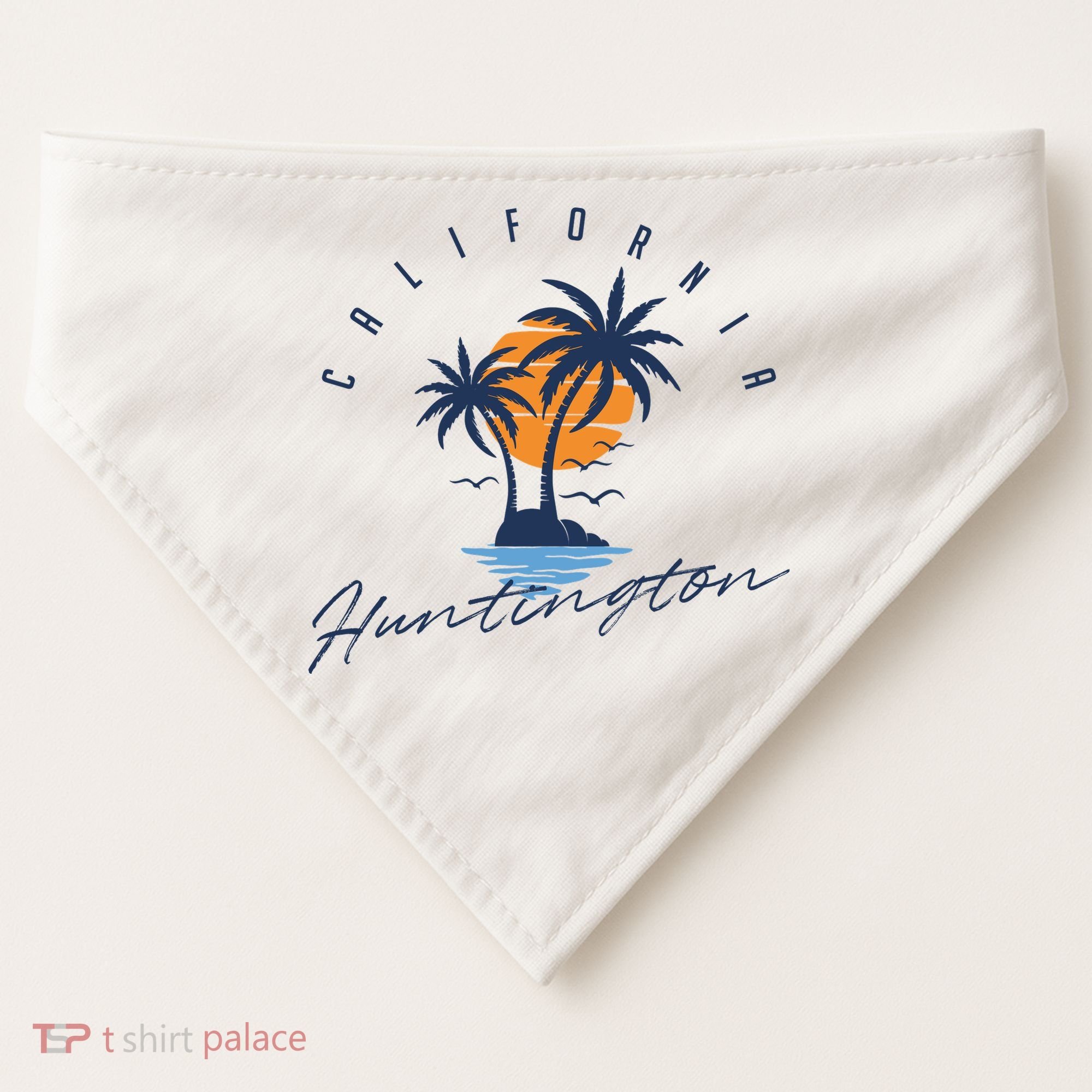 Summer In Huntington Beach Californa USA-Made Doggie Bandana