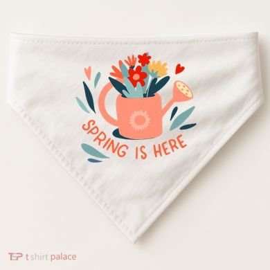 Spring Is Here Gardening Floral USA-Made Doggie Bandana