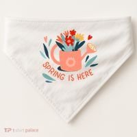 Spring Is Here Gardening Floral USA-Made Doggie Bandana thumb 0