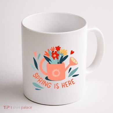 Spring Is Here Gardening Floral Coffee Mug back
