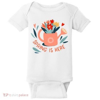 Spring Is Here Gardening Floral Baby Bodysuit