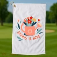 Spring Is Here Gardening Floral Golf Towel thumb 1