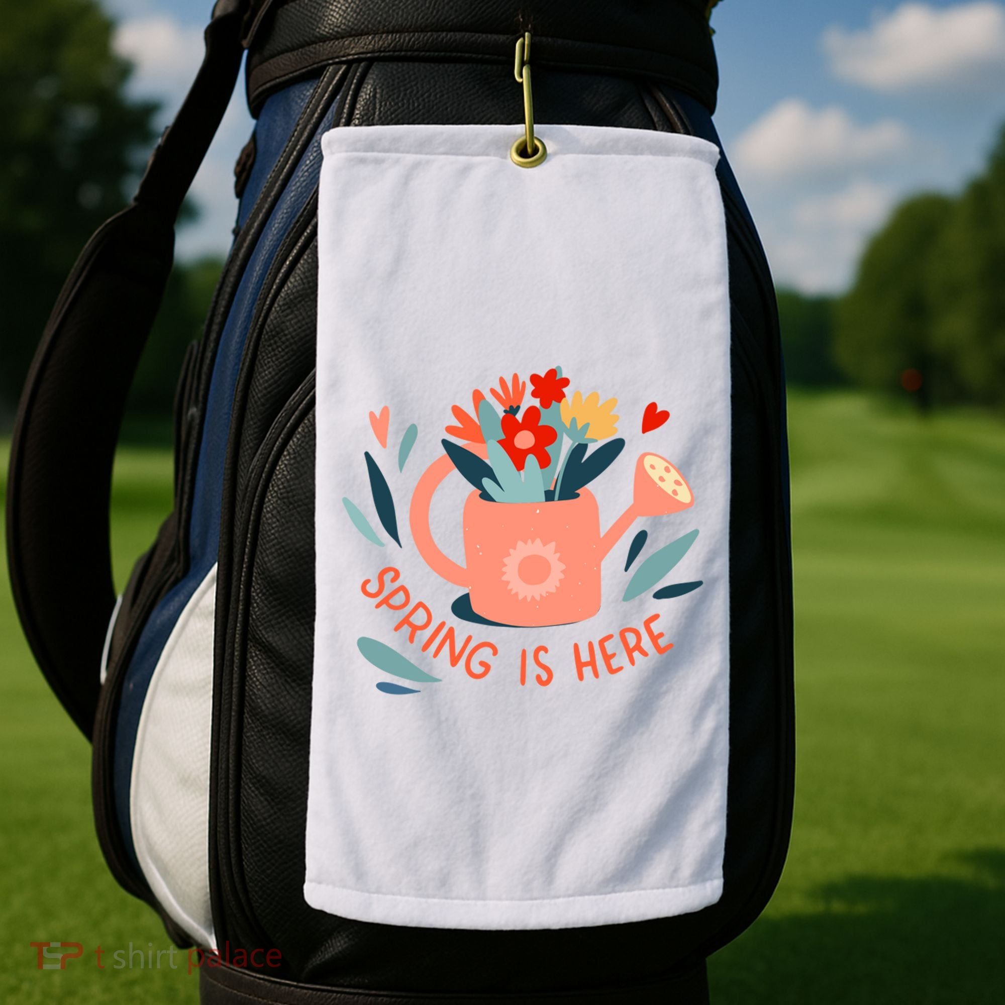 Spring Is Here Gardening Floral Golf Towel