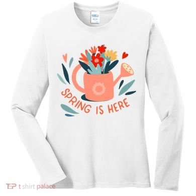 Spring Is Here Gardening Floral Women's Long Sleeve Shirt