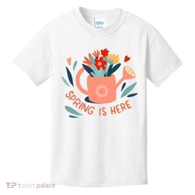 Spring Is Here Gardening Floral Kids T-Shirt
