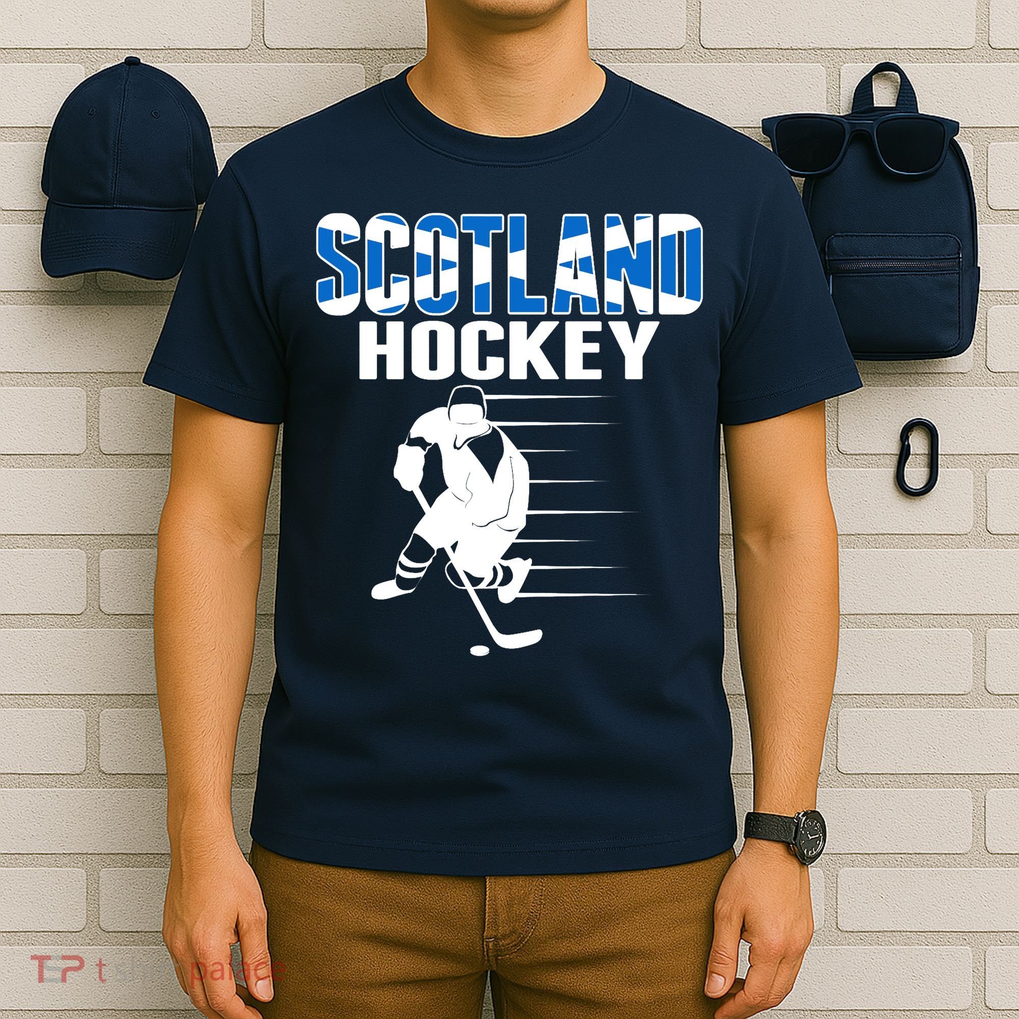 Scotland Ice Hockey Lovers Jersey Scottish Hockey Team Fans Premium T-Shirt