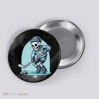 Skeleton Ice Hockey Button thumb 0