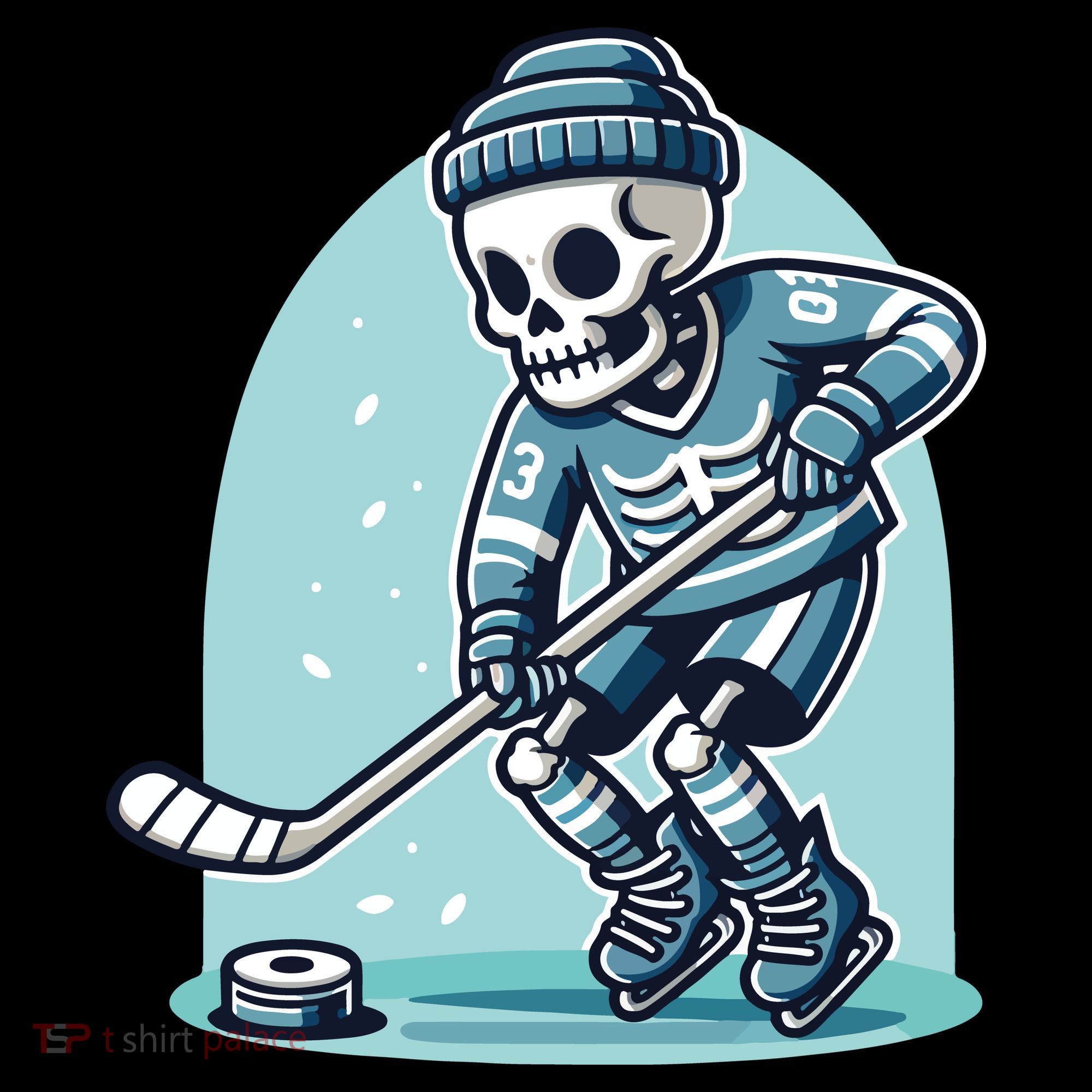 Skeleton Ice Hockey Bucket Hat
