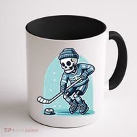 Skeleton Ice Hockey Coffee Mug thumb 1