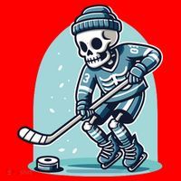 Skeleton Ice Hockey Santa Hat thumb 1