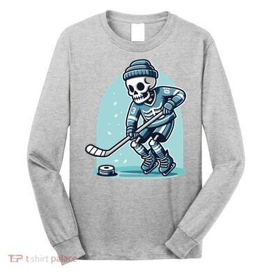 Skeleton Ice Hockey Long Sleeve Shirt
