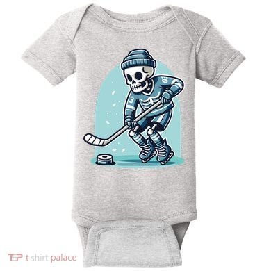 Skeleton Ice Hockey Baby Bodysuit