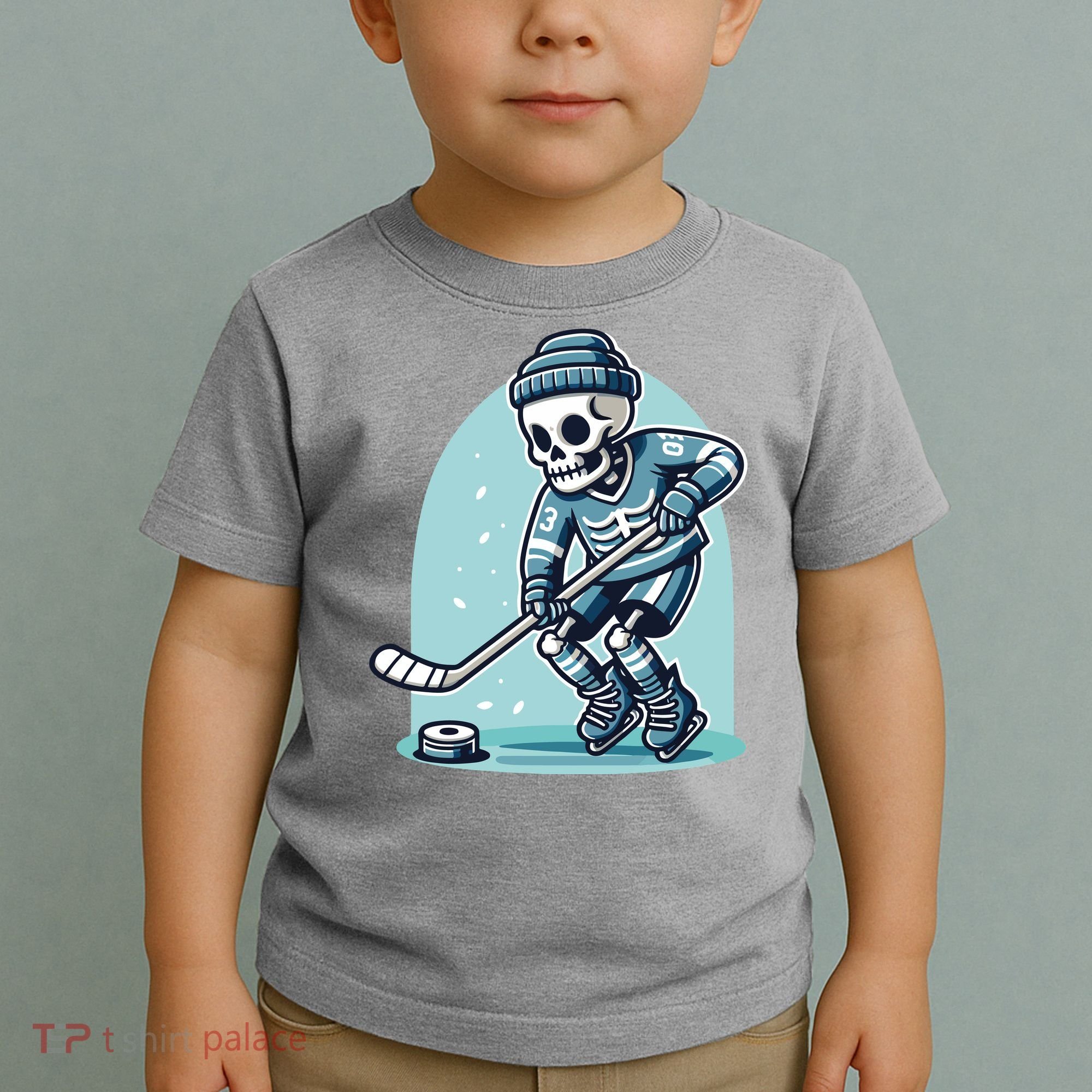 Skeleton Ice Hockey Toddler T-Shirt