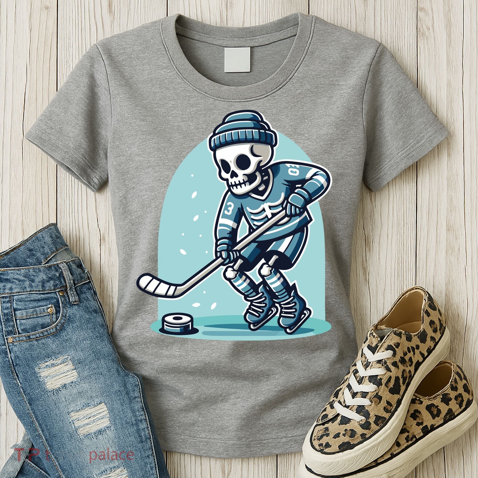 Skeleton Ice Hockey Women's T-Shirt