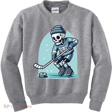 Skeleton Ice Hockey Kids Sweatshirt