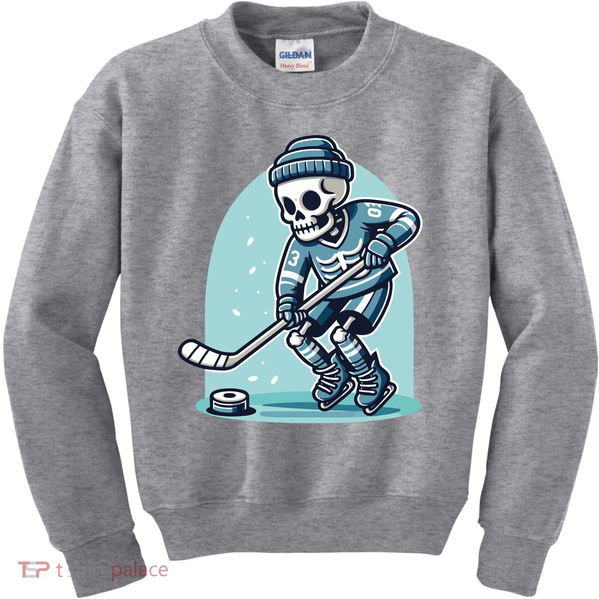 Skeleton Ice Hockey Kids Sweatshirt