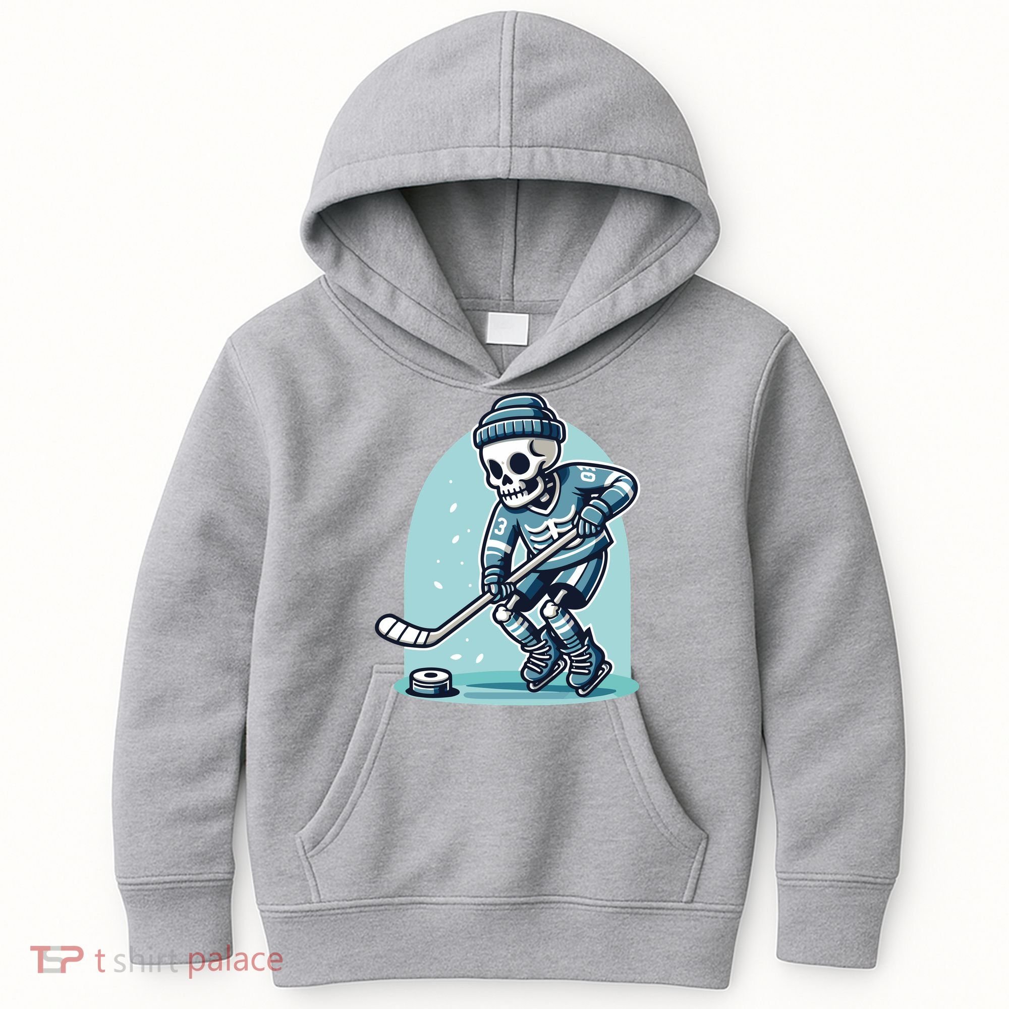 Skeleton Ice Hockey Kids Hoodie