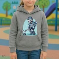 Skeleton Ice Hockey Kids Hoodie thumb 3