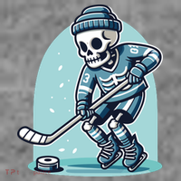 Skeleton Ice Hockey Kids T-Shirt thumb 4