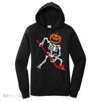 Skeleton Ice Hockey Halloween Pumpkin Hockey Women's Hoodie thumb 0