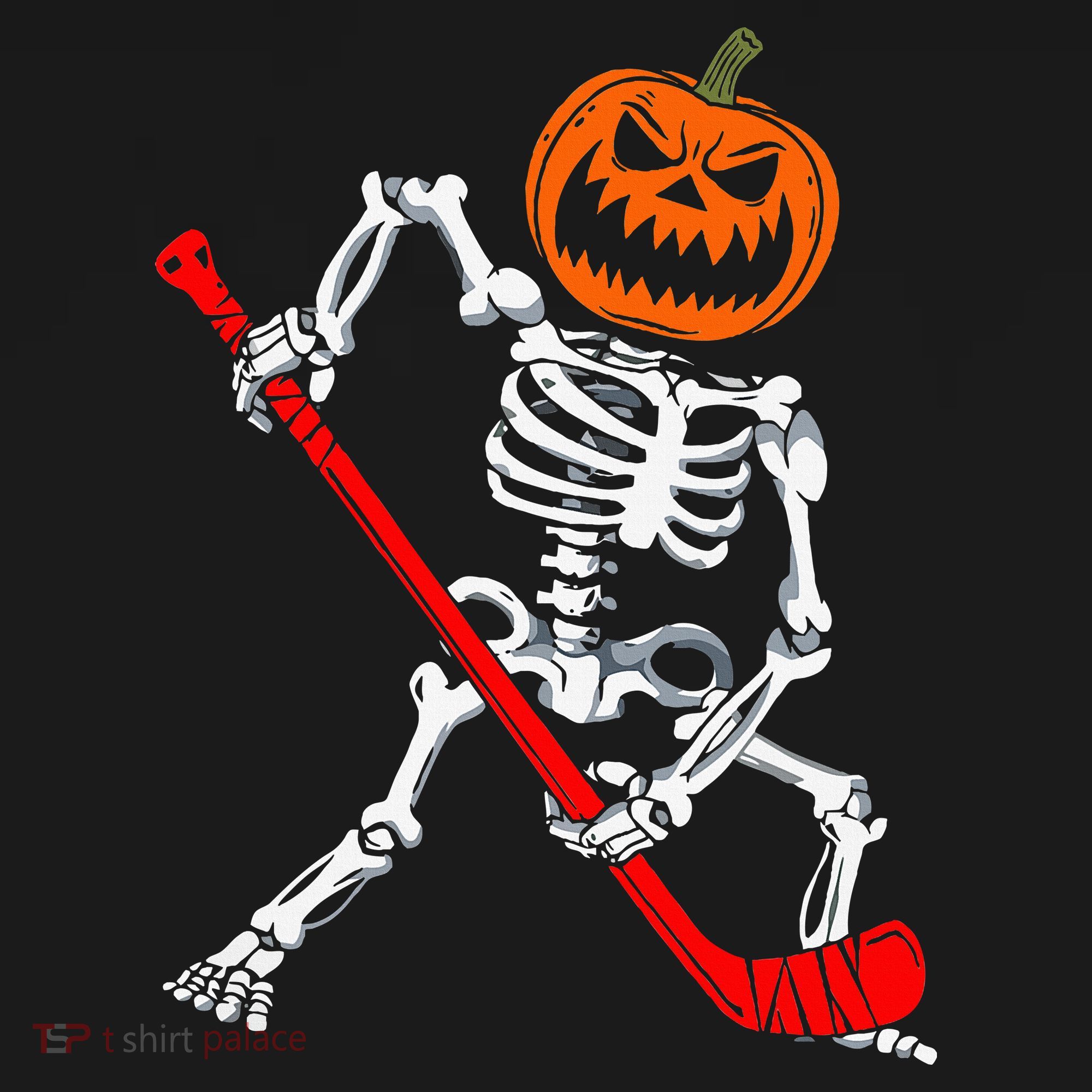 Skeleton Ice Hockey Halloween Pumpkin Hockey Women's Tank Top