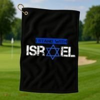 Support Israel I Stand With Israel Israeli Flag Golf Towel thumb 1