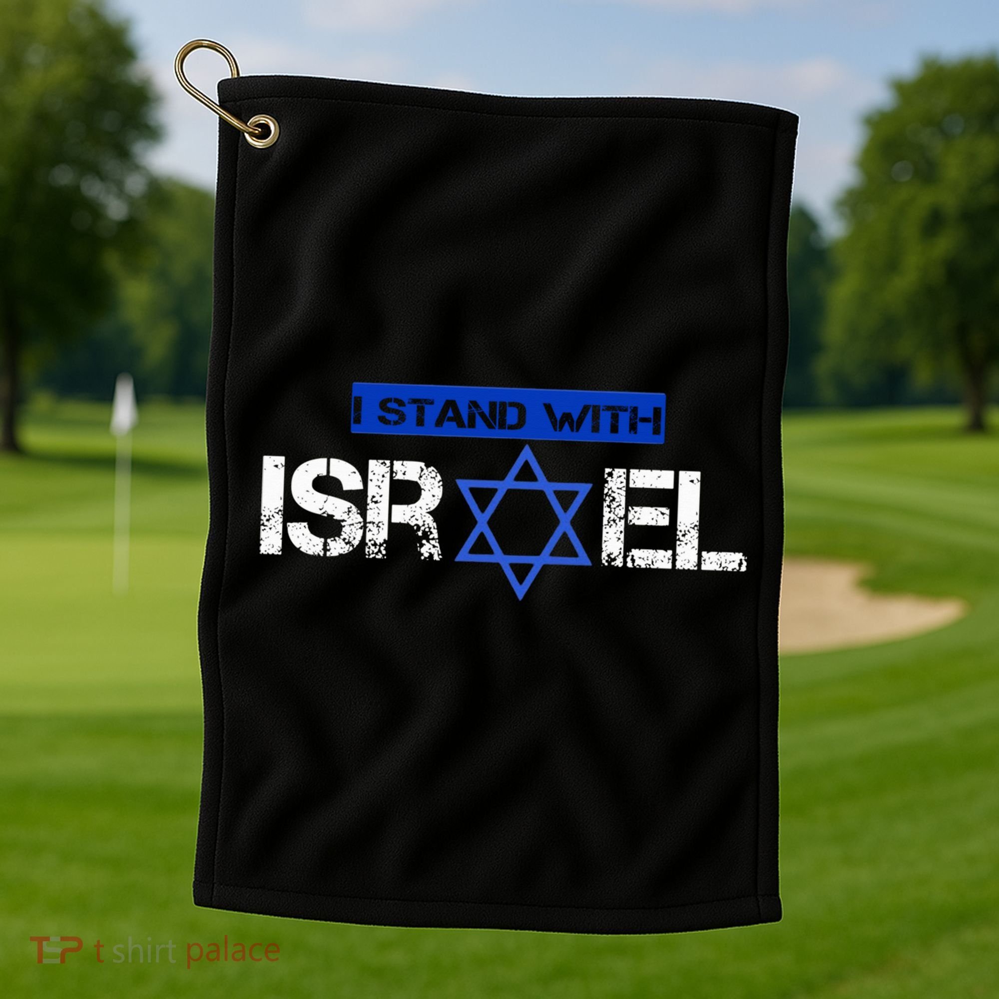 Support Israel I Stand With Israel Israeli Flag Golf Towel