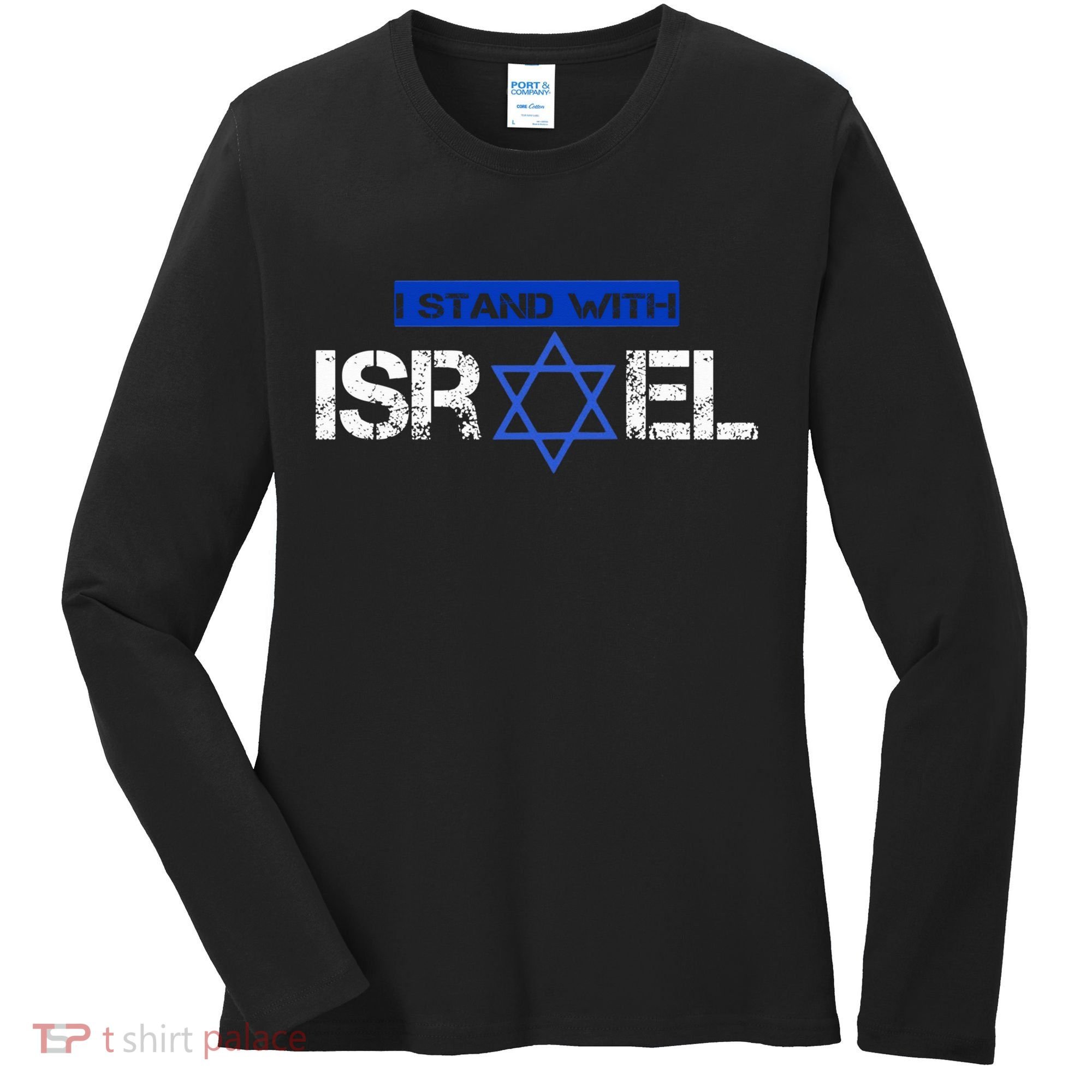 Support Israel I Stand With Israel Israeli Flag Women's Long Sleeve Shirt