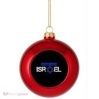 Support Israel I Stand With Israel Israeli Flag Plastic Christmas Ball Ornament thumb 0
