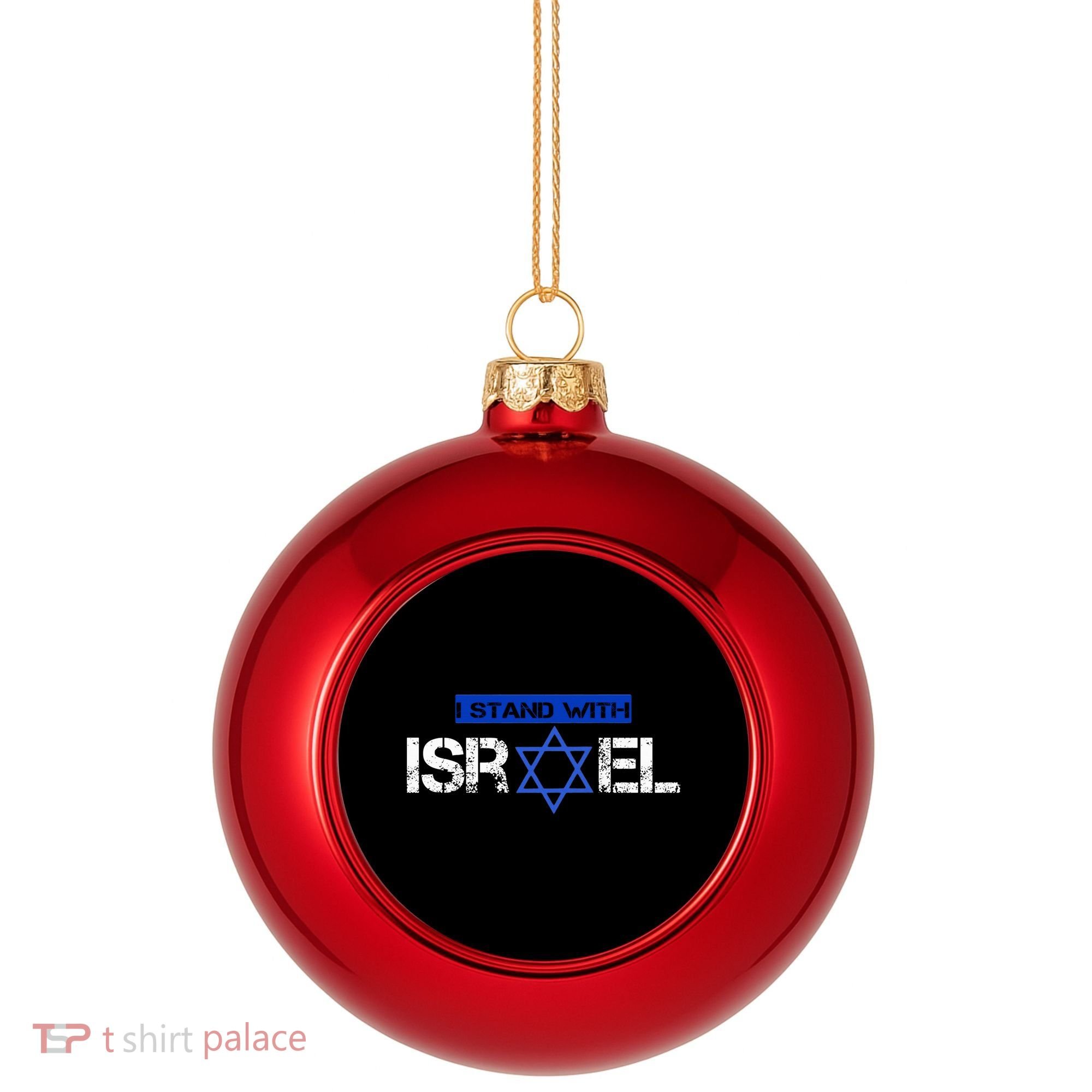 Support Israel I Stand With Israel Israeli Flag Plastic Christmas Ball Ornament