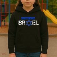 Support Israel I Stand With Israel Israeli Flag Kids Hoodie thumb 3