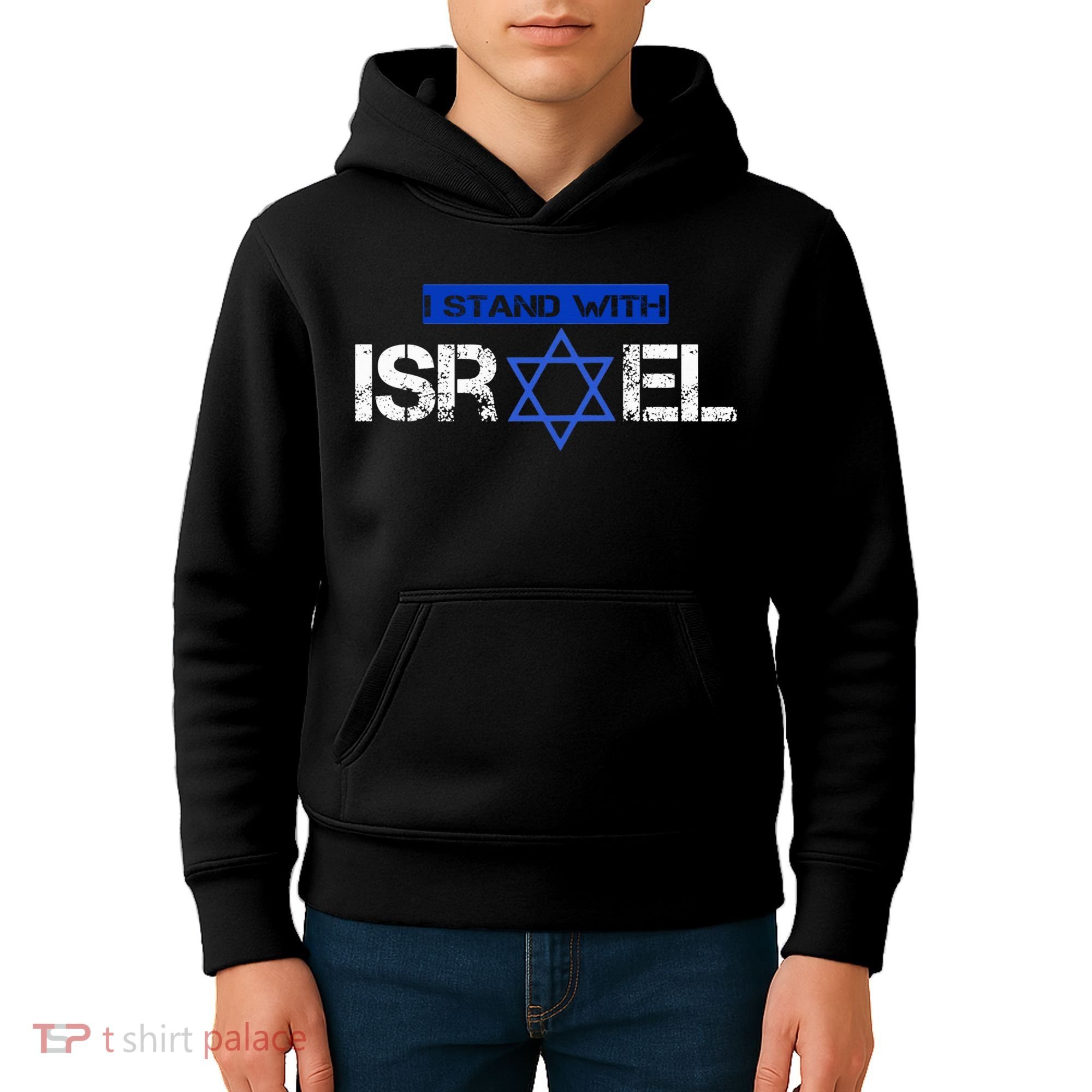 Support Israel I Stand With Israel Israeli Flag Kids Hoodie