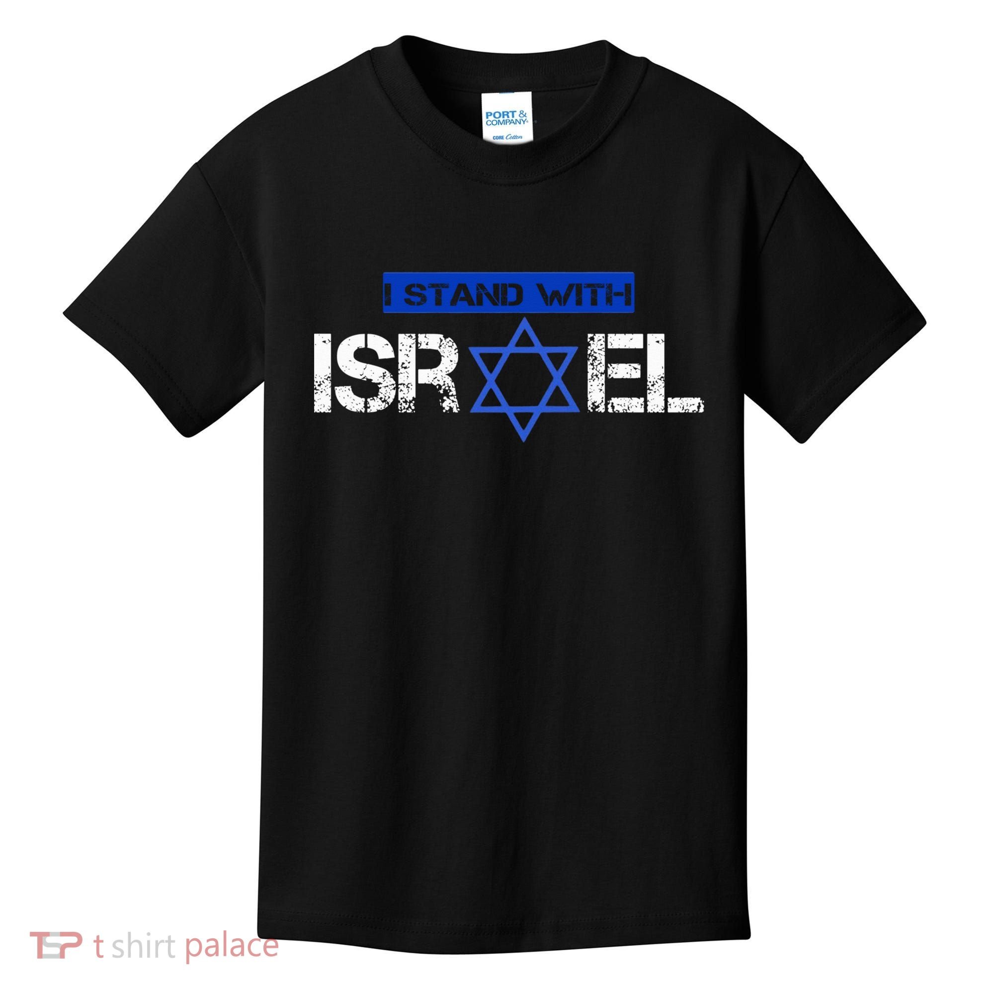 Support Israel I Stand With Israel Israeli Flag Kids T-Shirt