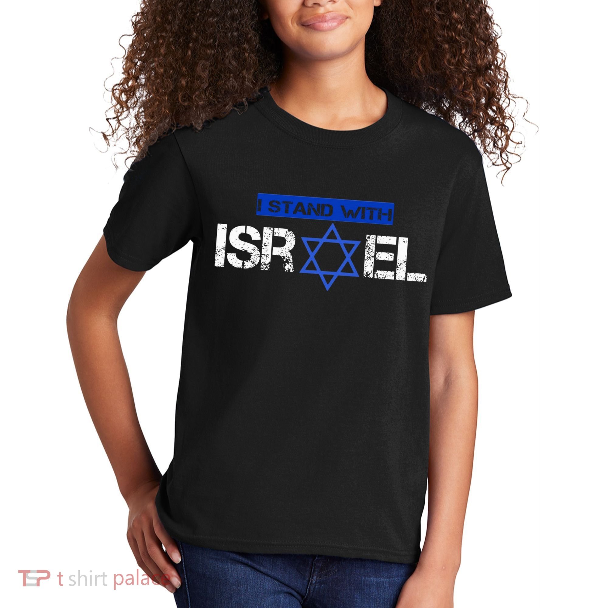 Support Israel I Stand With Israel Israeli Flag Kids T-Shirt
