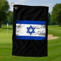 Support Israel I Stand With Israel Israeli Flag Golf Towel thumb 1