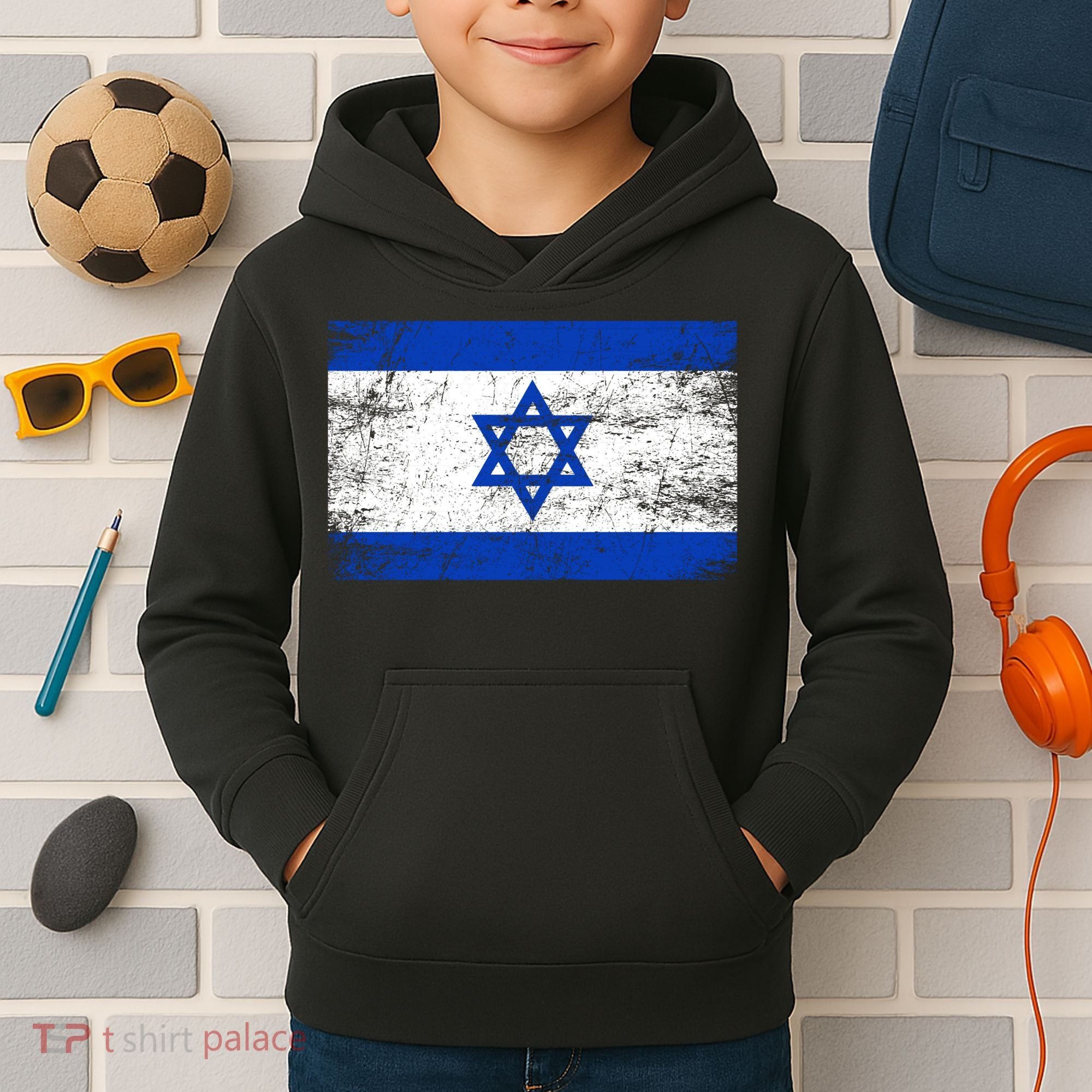 Support Israel I Stand With Israel Israeli Flag Kids Hoodie
