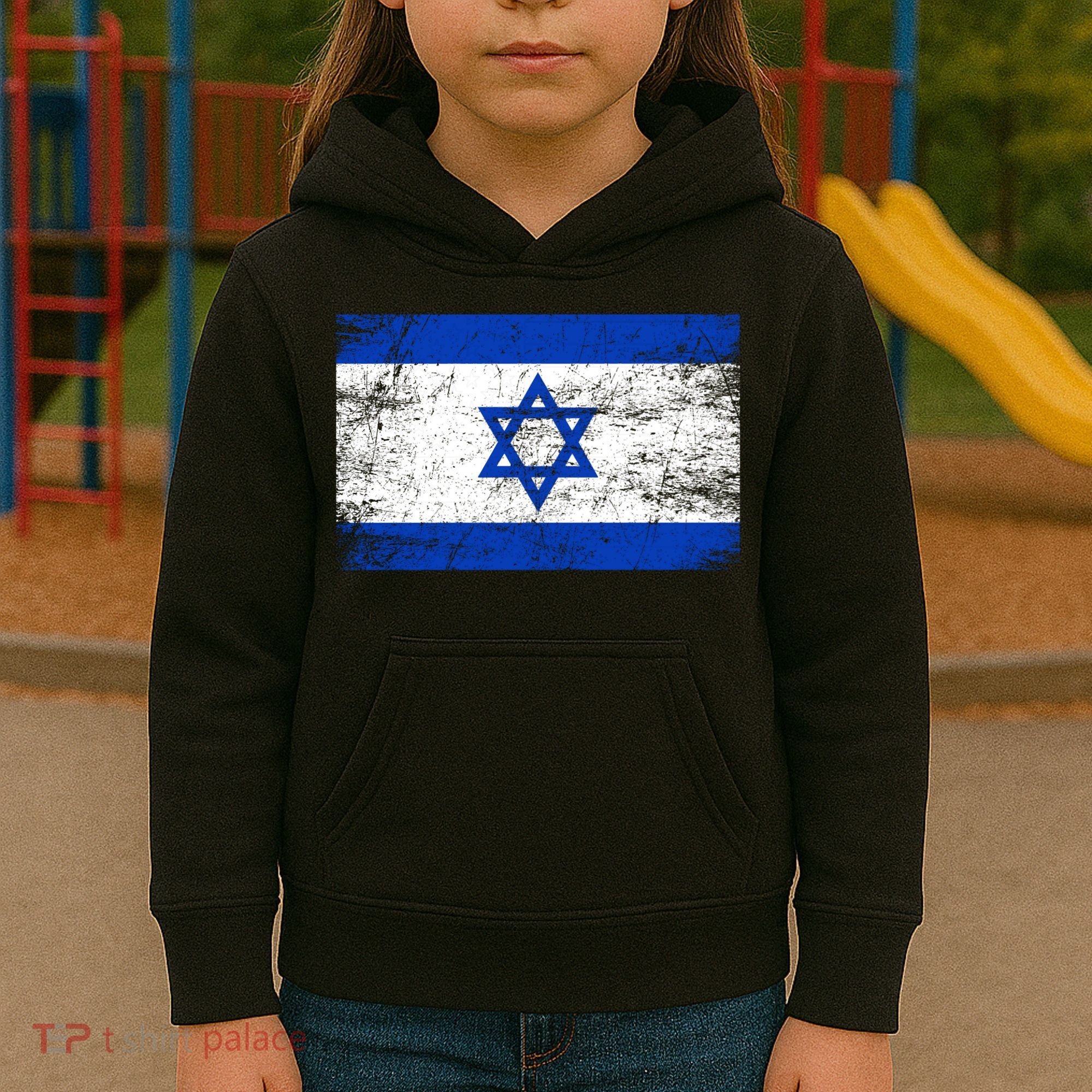 Support Israel I Stand With Israel Israeli Flag Kids Hoodie