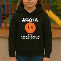 School Is Important But Basketball Is Importanter Kids Hoodie thumb 3