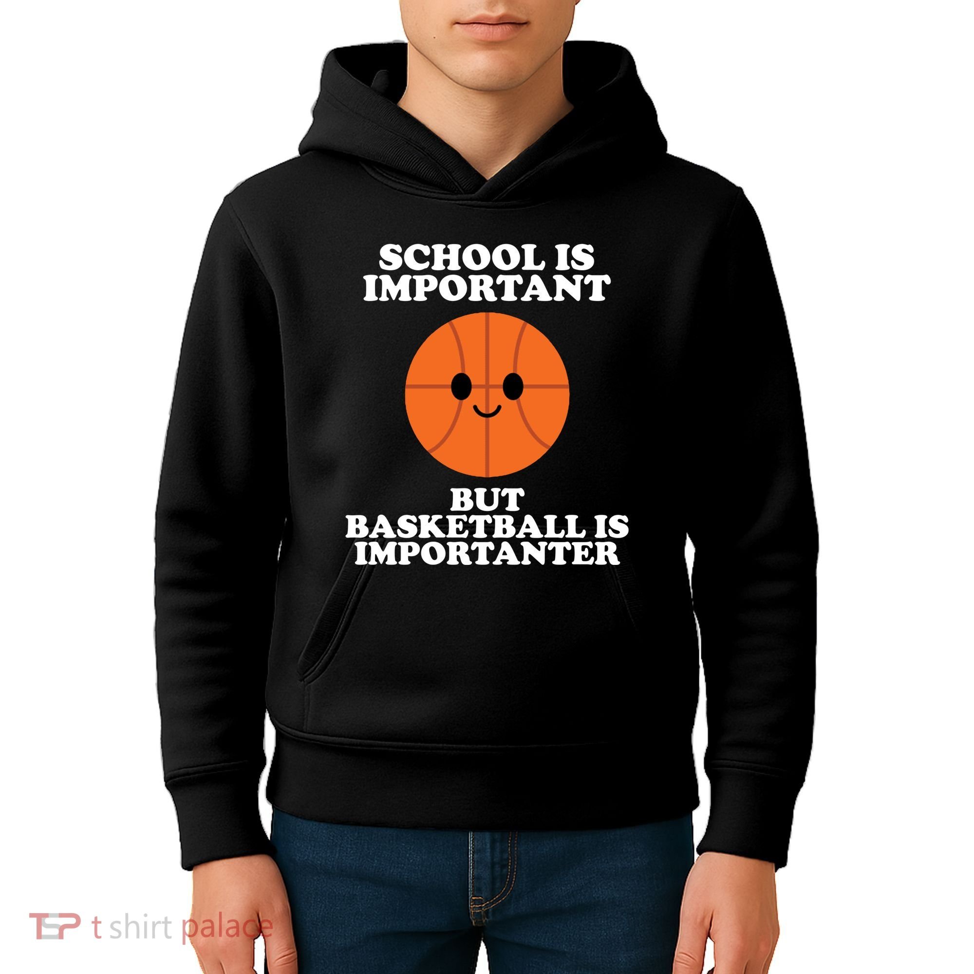 School Is Important But Basketball Is Importanter Kids Hoodie